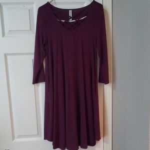 Dark purple cotton dress